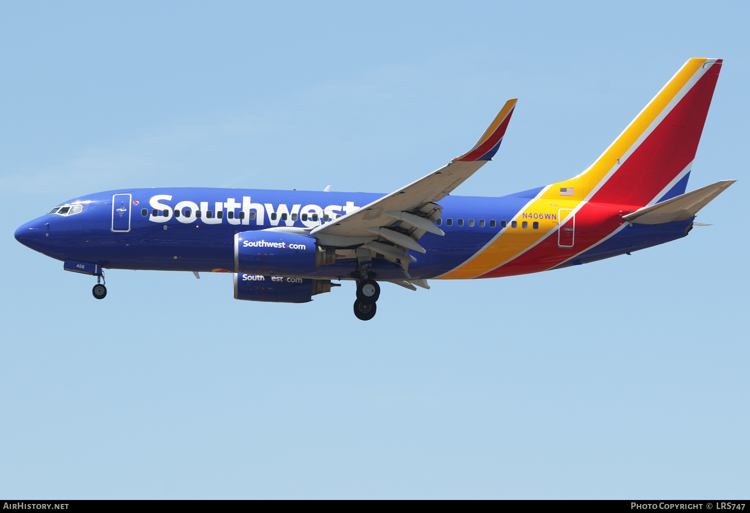 Aircraft Photo of N406WN | Boeing 737-7H4 | Southwest Airlines | AirHistory.net #480599