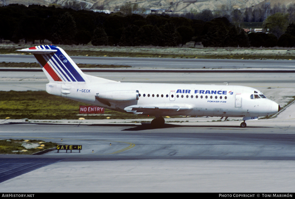 Aircraft Photo of F-GECK | Fokker F28-1000 Fellowship | Air France | AirHistory.net #480646