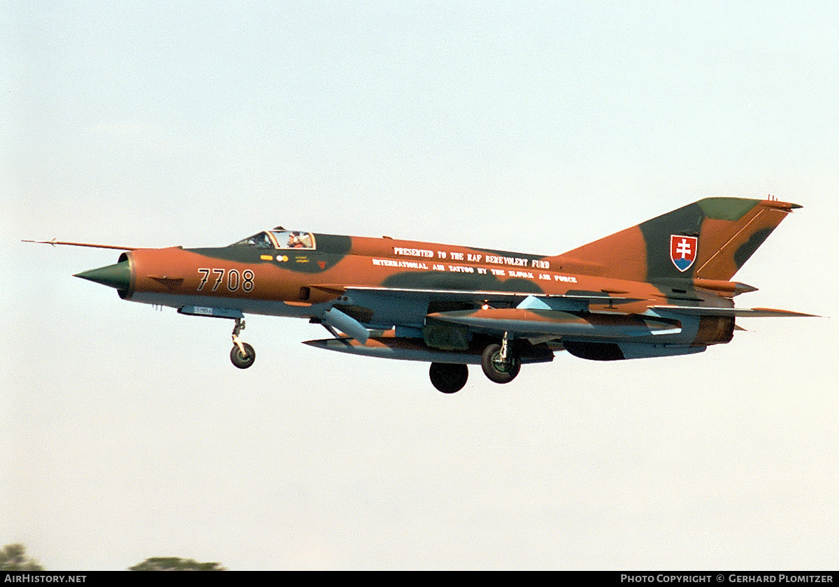 Aircraft Photo of 7708 | Mikoyan-Gurevich MiG-21MF | Slovakia - Air Force | AirHistory.net #480730
