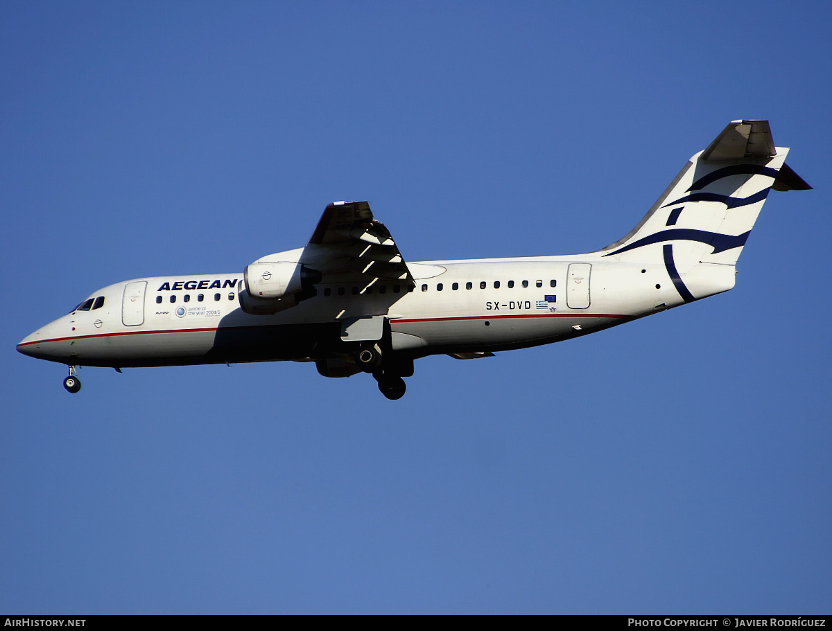 Aircraft Photo of SX-DVD | British Aerospace Avro 146-RJ100 | Aegean Airlines | AirHistory.net #480896