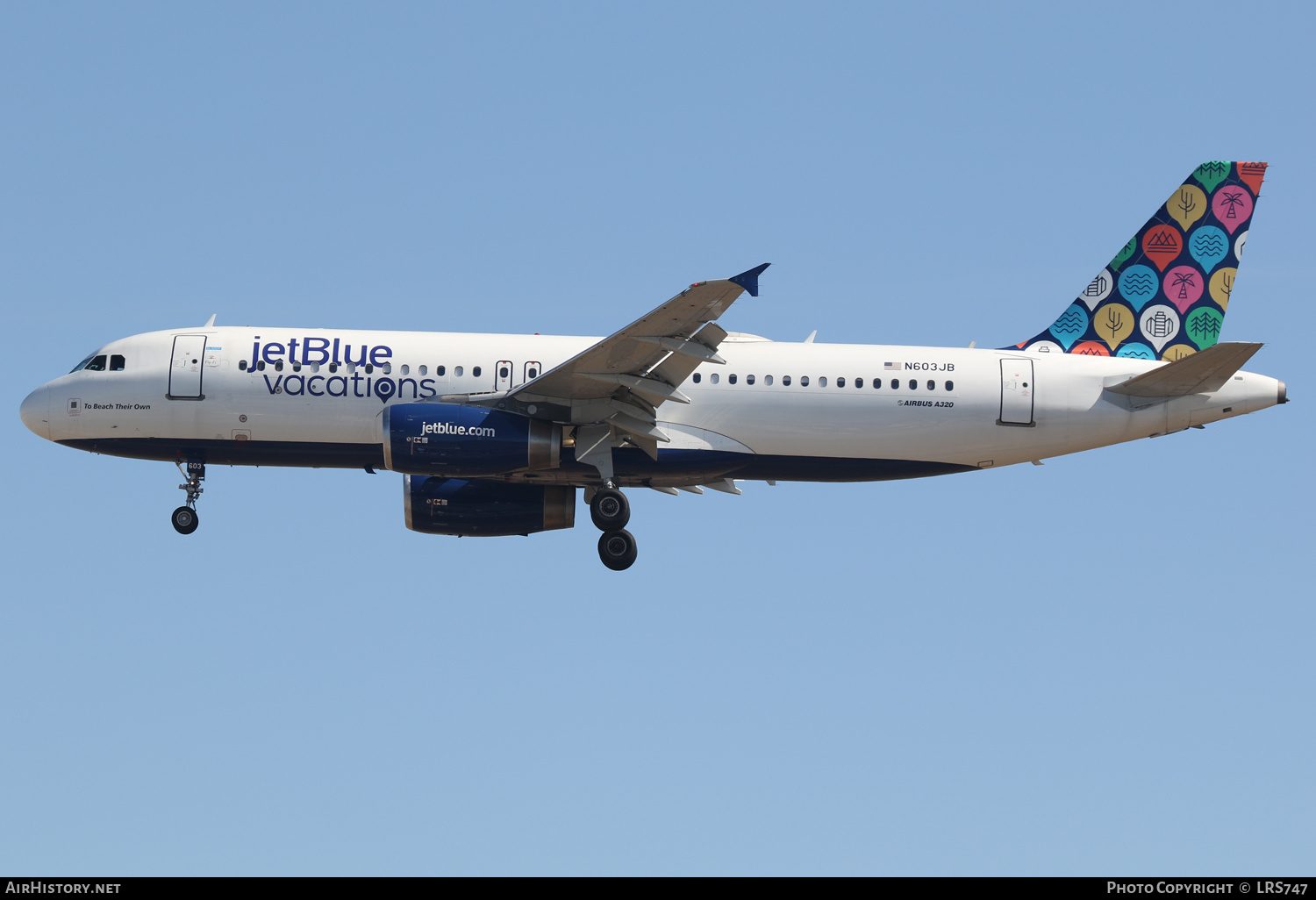 Aircraft Photo of N603JB | Airbus A320-232 | JetBlue Vacations | AirHistory.net #480949
