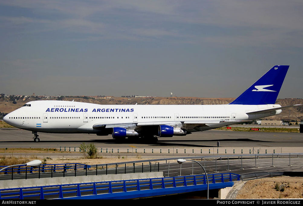 Aircraft Photo of LV-OEP | Boeing 747-287B | Aerolíneas Argentinas | AirHistory.net #481055