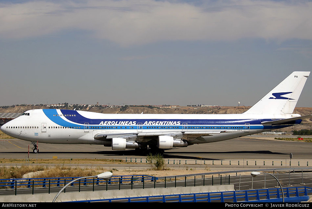 Aircraft Photo of LV-OPA | Boeing 747-287B | Aerolíneas Argentinas | AirHistory.net #482726