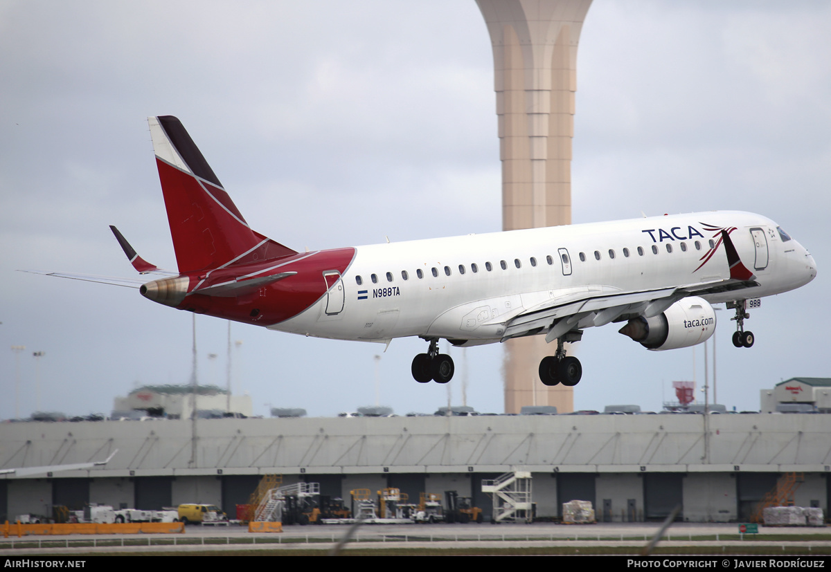 Aircraft Photo of N988TA | Embraer 190AR (ERJ-190-100IGW) | TACA - Transportes Aéreos Centro Americanos | AirHistory.net #482754