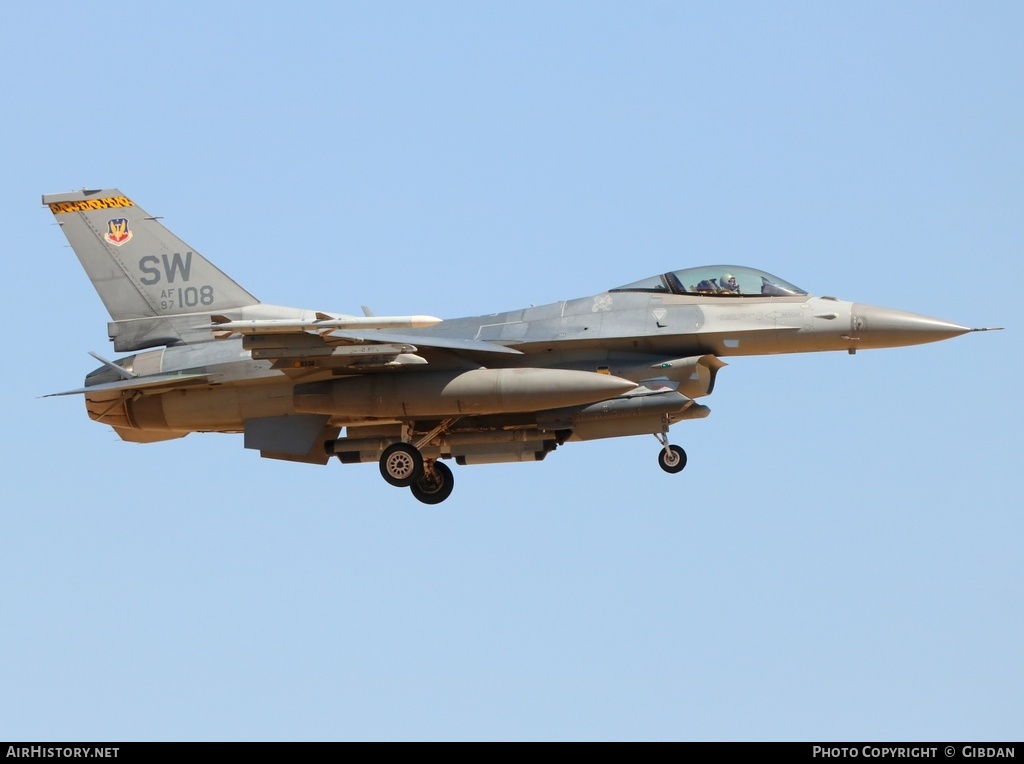 Aircraft Photo of 97-0108 / AF97-108 | General Dynamics F-16CM Fighting Falcon | USA - Air Force | AirHistory.net #483745