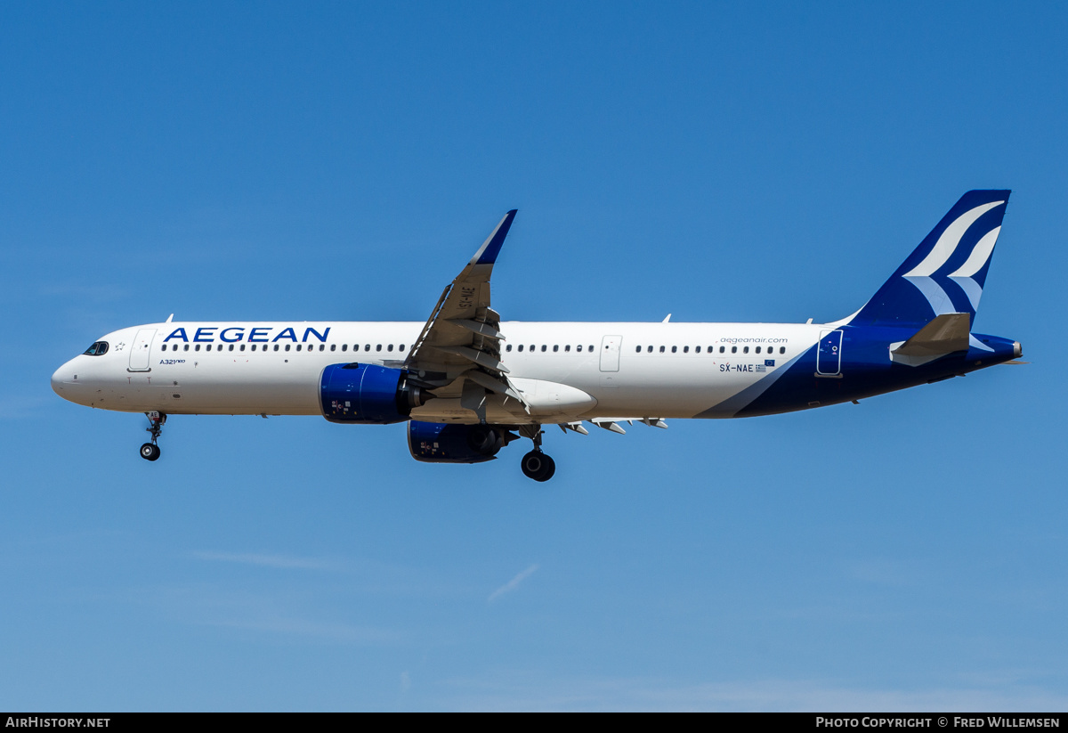 Aircraft Photo of SX-NAE | Airbus A321-271NX | Aegean Airlines | AirHistory.net #483807
