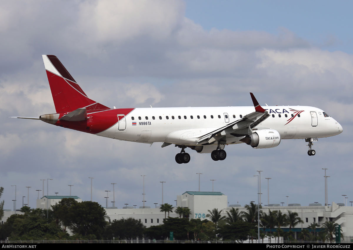 Aircraft Photo of N986TA | Embraer 190AR (ERJ-190-100IGW) | TACA - Transportes Aéreos Centro Americanos | AirHistory.net #483994