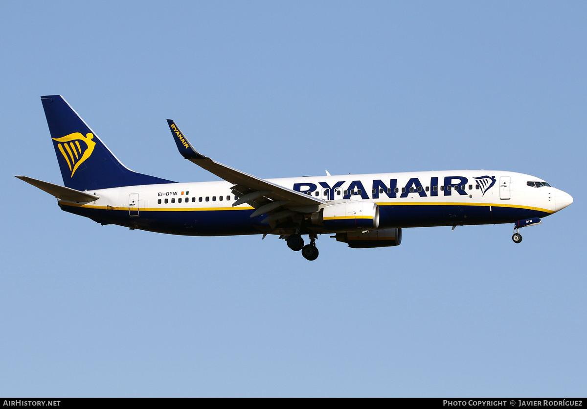 Aircraft Photo of EI-DYW | Boeing 737-8AS | Ryanair | AirHistory.net #484042