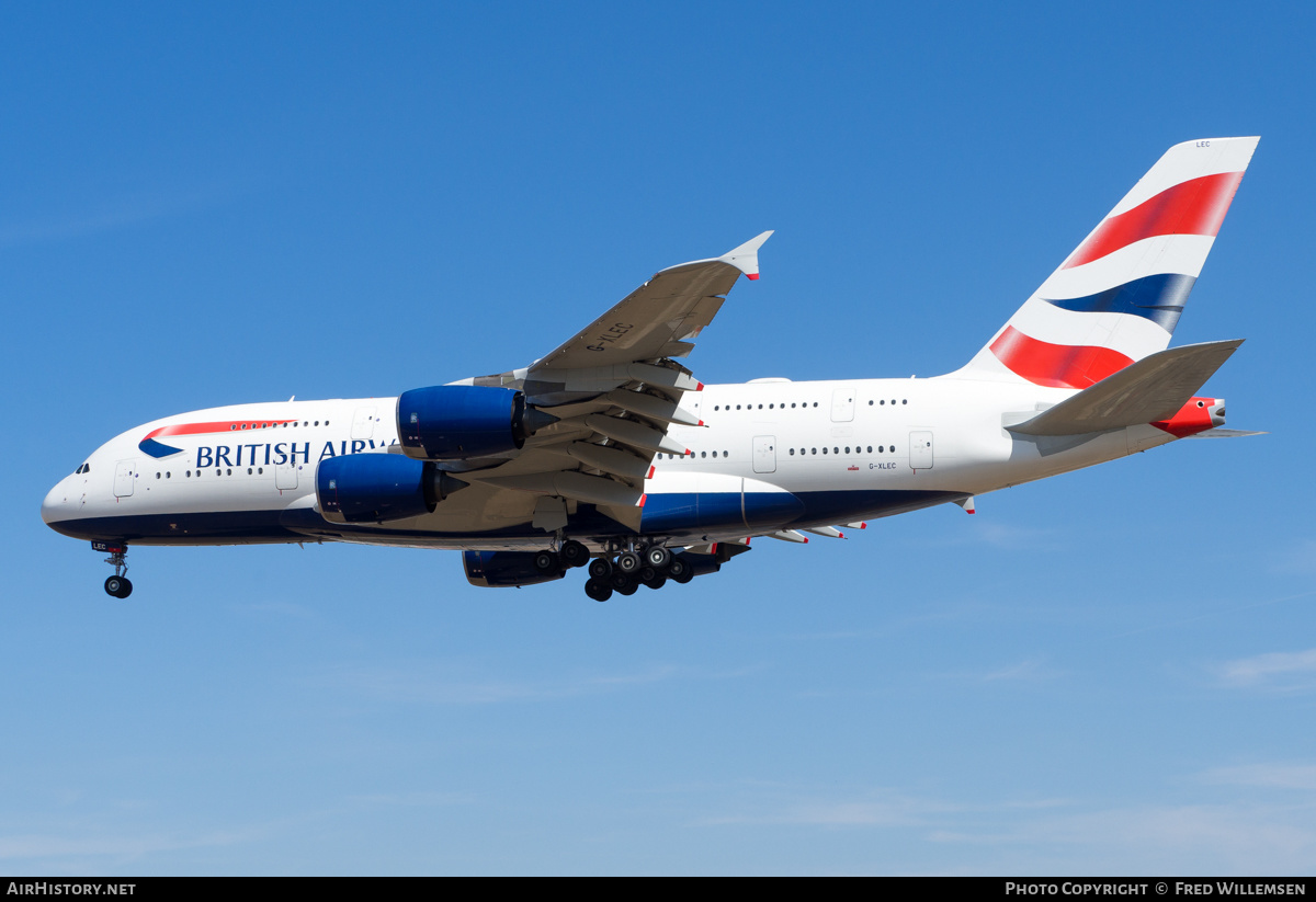 Aircraft Photo of G-XLEC | Airbus A380-841 | British Airways | AirHistory.net #484234