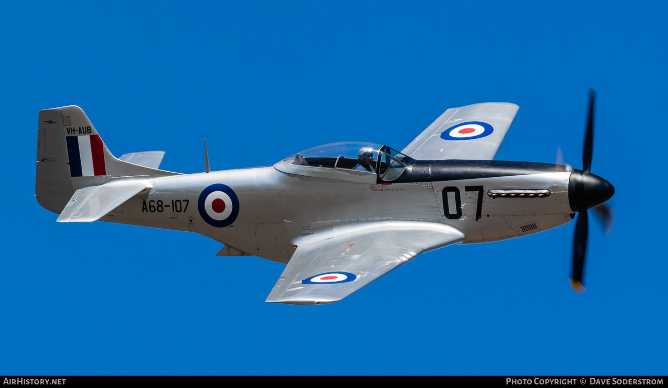 Aircraft Photo of VH-AUB / A68-107 | Commonwealth CA-18 Mustang 21 (P-51D) | Australia - Air Force | AirHistory.net #484656