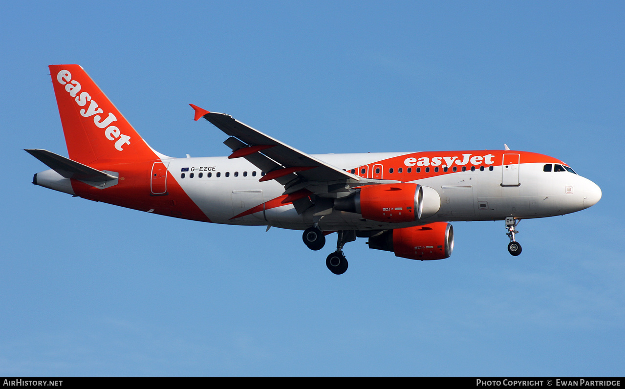 Aircraft Photo of G-EZGE | Airbus A319-111 | EasyJet | AirHistory.net #484761