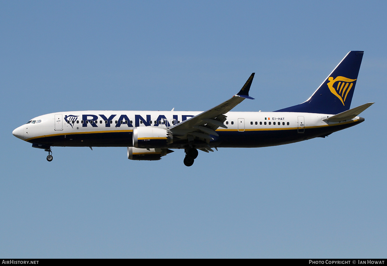 Aircraft Photo of EI-HAT | Boeing 737-8200 Max 200 | Ryanair | AirHistory.net #484837