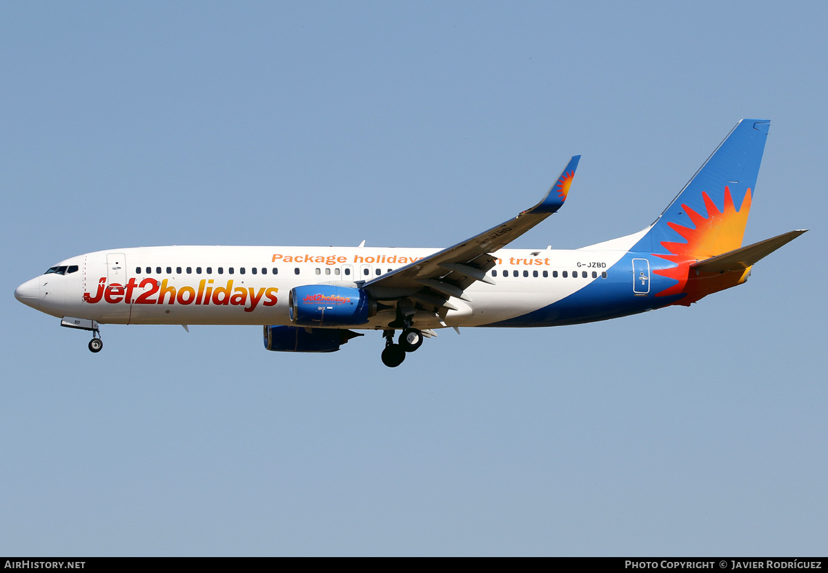 Aircraft Photo of G-JZBD | Boeing 737-800 | Jet2 Holidays | AirHistory.net #485131