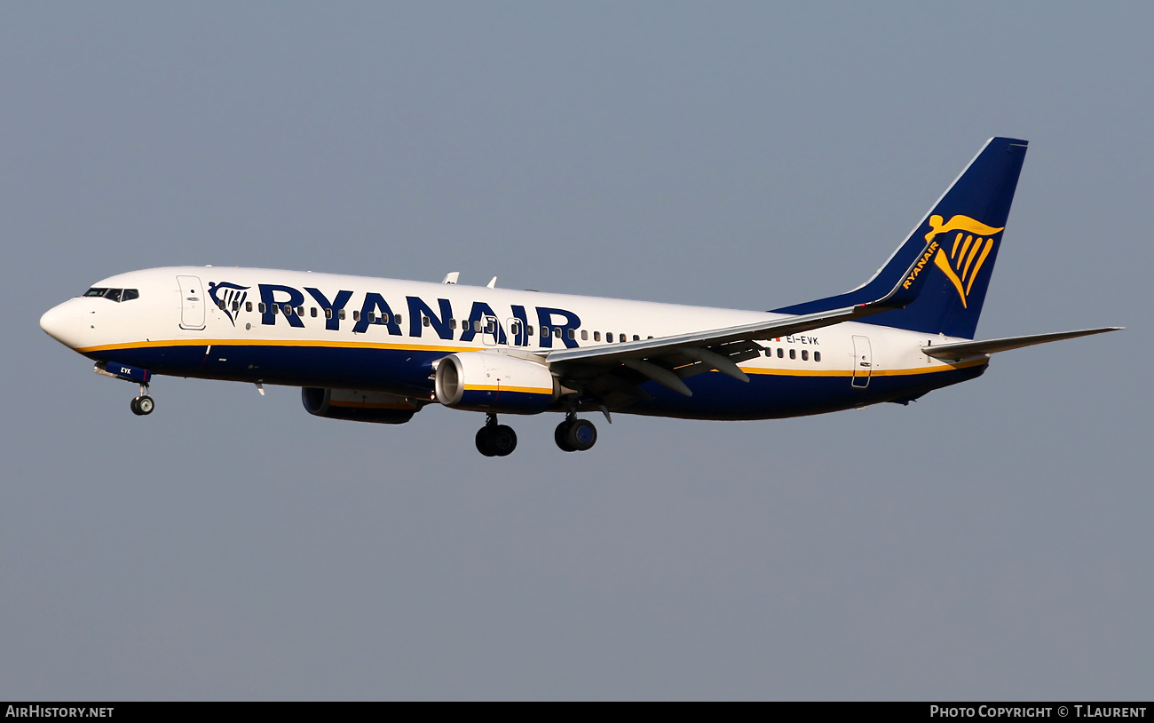 Aircraft Photo of EI-EVK | Boeing 737-8AS | Ryanair | AirHistory.net #485179