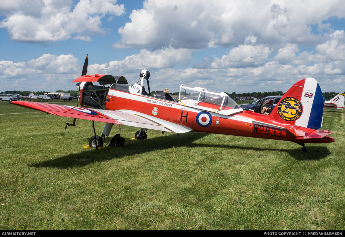Aircraft Photo of N833WP / WP833 | De Havilland DHC-1 Chipmunk 22 | UK - Air Force | AirHistory.net #485385