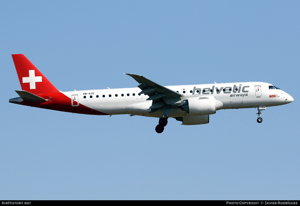 Aircraft Photo of HB-AZE | Embraer 190-E2 (ERJ-190-300) | Helvetic Airways | AirHistory.net #485461