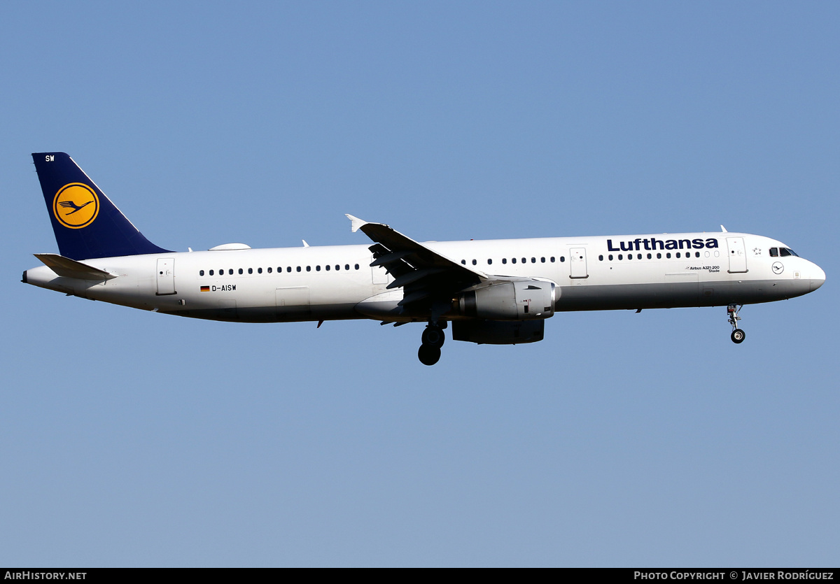 Aircraft Photo of D-AISW | Airbus A321-231 | Lufthansa | AirHistory.net #485464