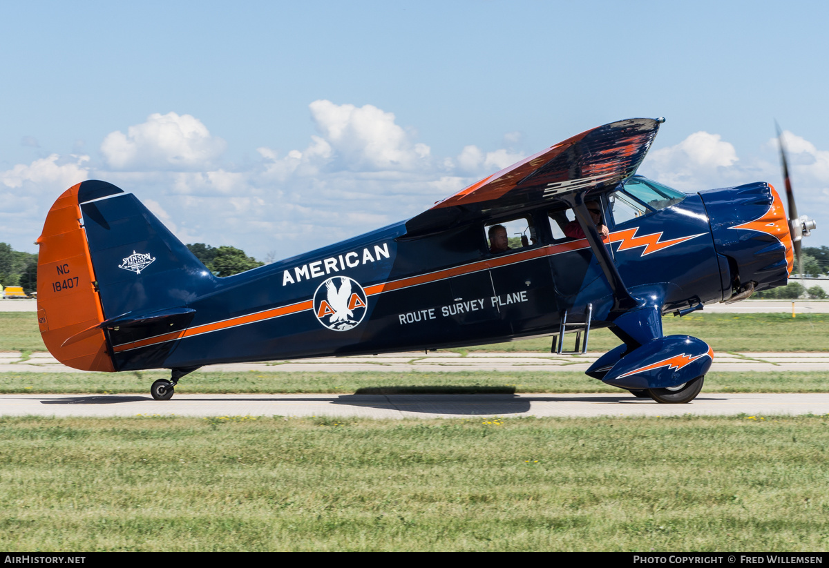 Aircraft Photo of N18407 / NC18407 | Stinson SR-9C Reliant | American Airlines | AirHistory.net #485629