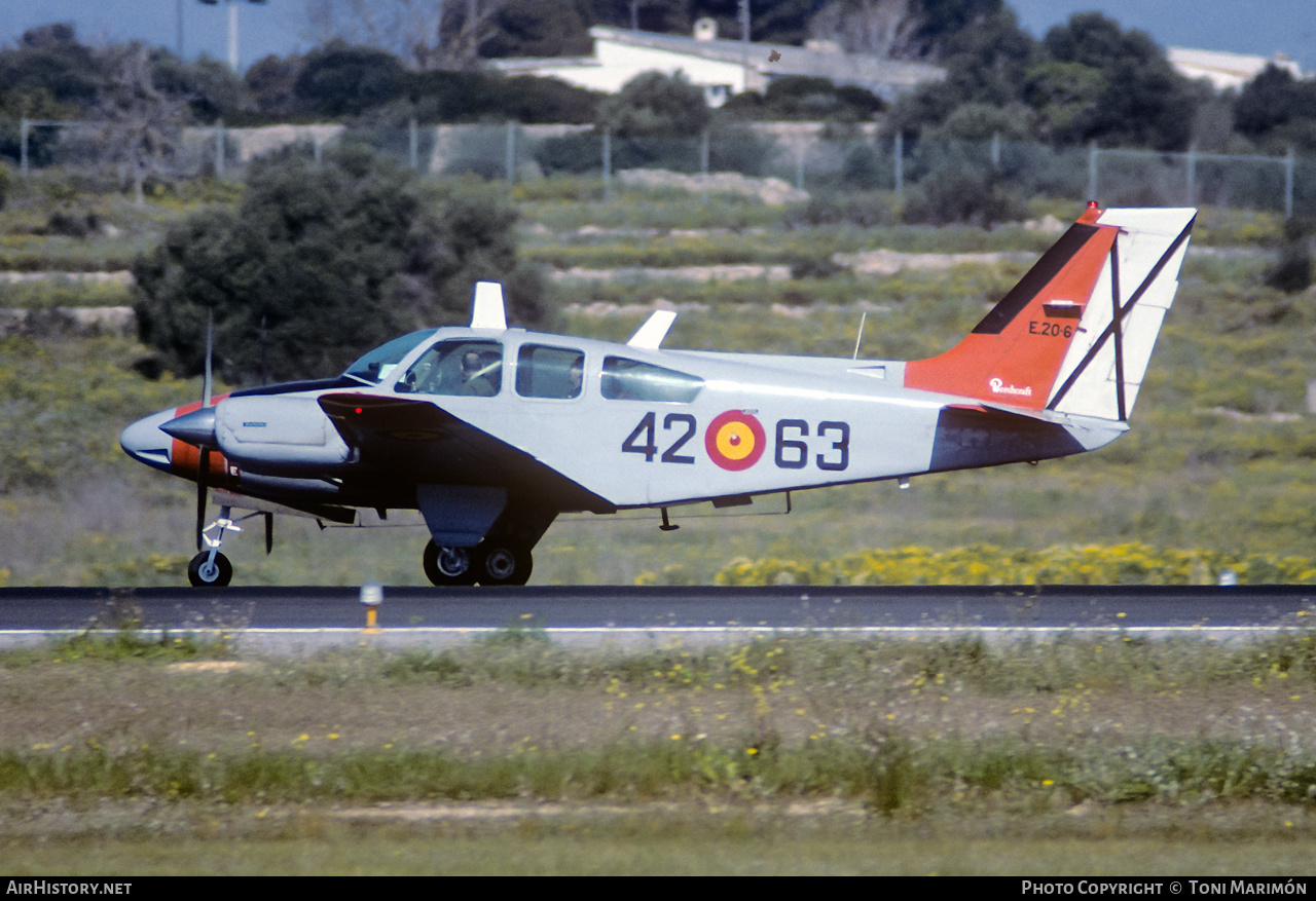 Aircraft Photo of E.20-6 | Beech B55 Baron (95-B55) | Spain - Air Force | AirHistory.net #485899