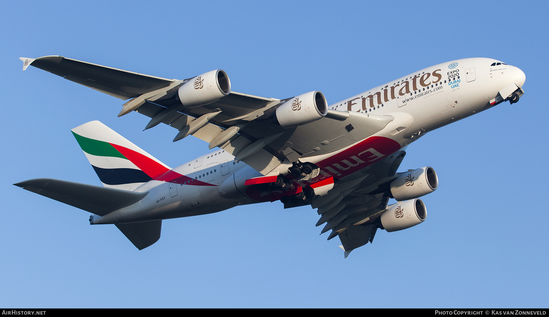 Aircraft Photo of A6-EEZ | Airbus A380-861 | Emirates | AirHistory.net #486476