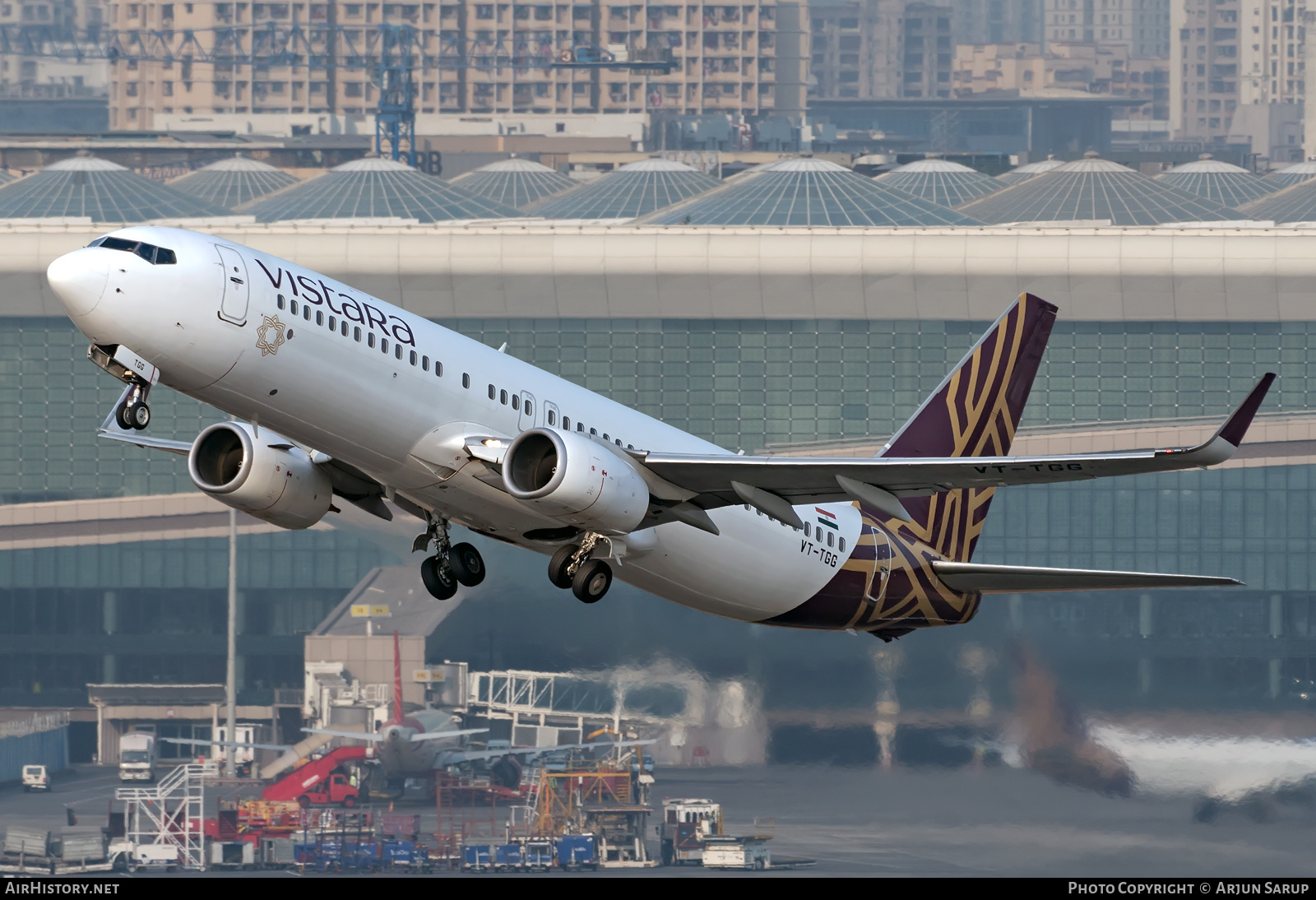 Aircraft Photo of VT-TGG | Boeing 737-8AL | Vistara | AirHistory.net #487443