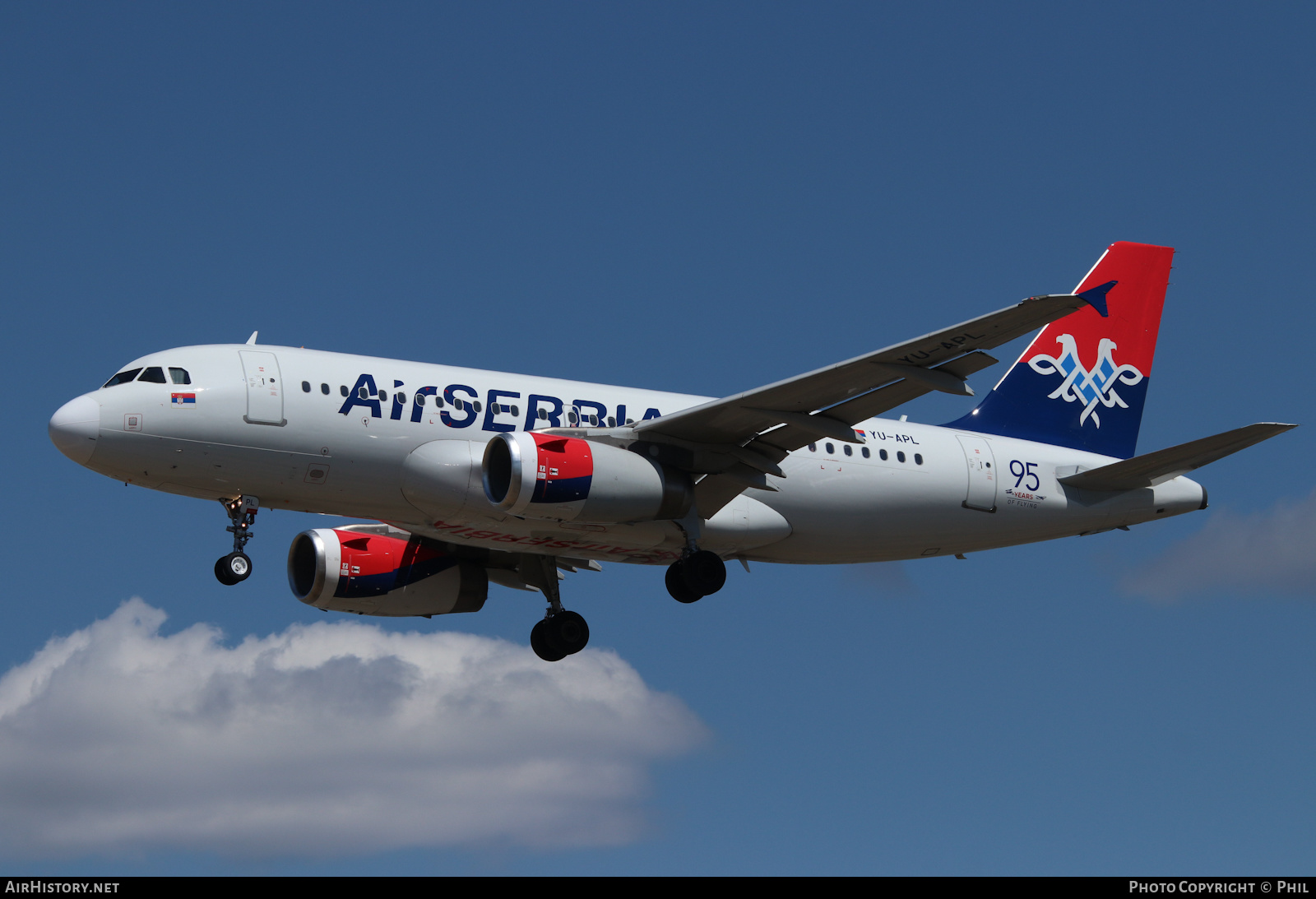 Aircraft Photo of YU-APL | Airbus A319-132 | Air Serbia | AirHistory.net #487922