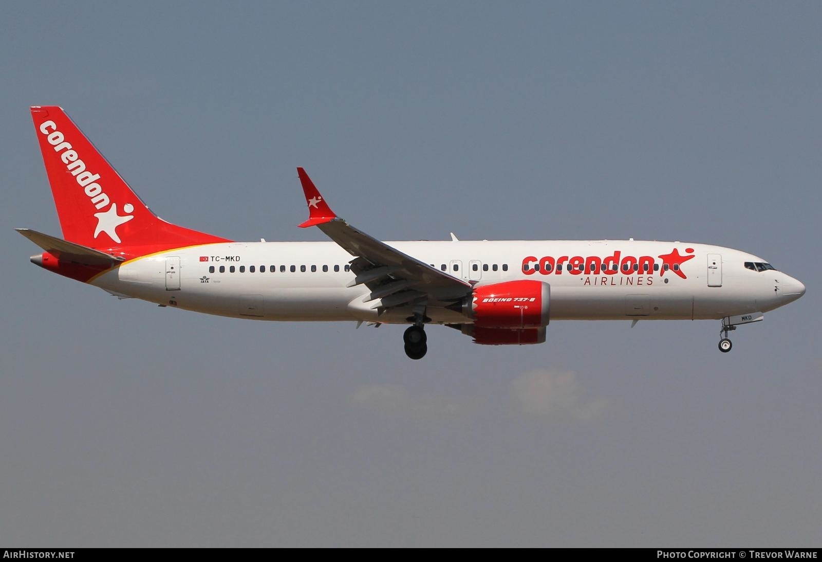 Aircraft Photo of TC-MKD | Boeing 737-8 Max 8 | Corendon Airlines | AirHistory.net #488036