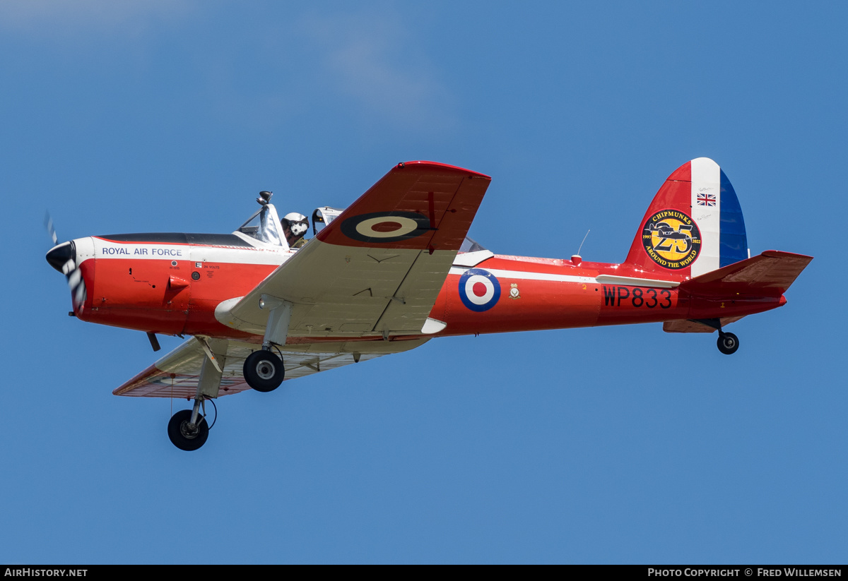 Aircraft Photo of N833WP / WP833 | De Havilland DHC-1 Chipmunk 22 | UK - Air Force | AirHistory.net #488073