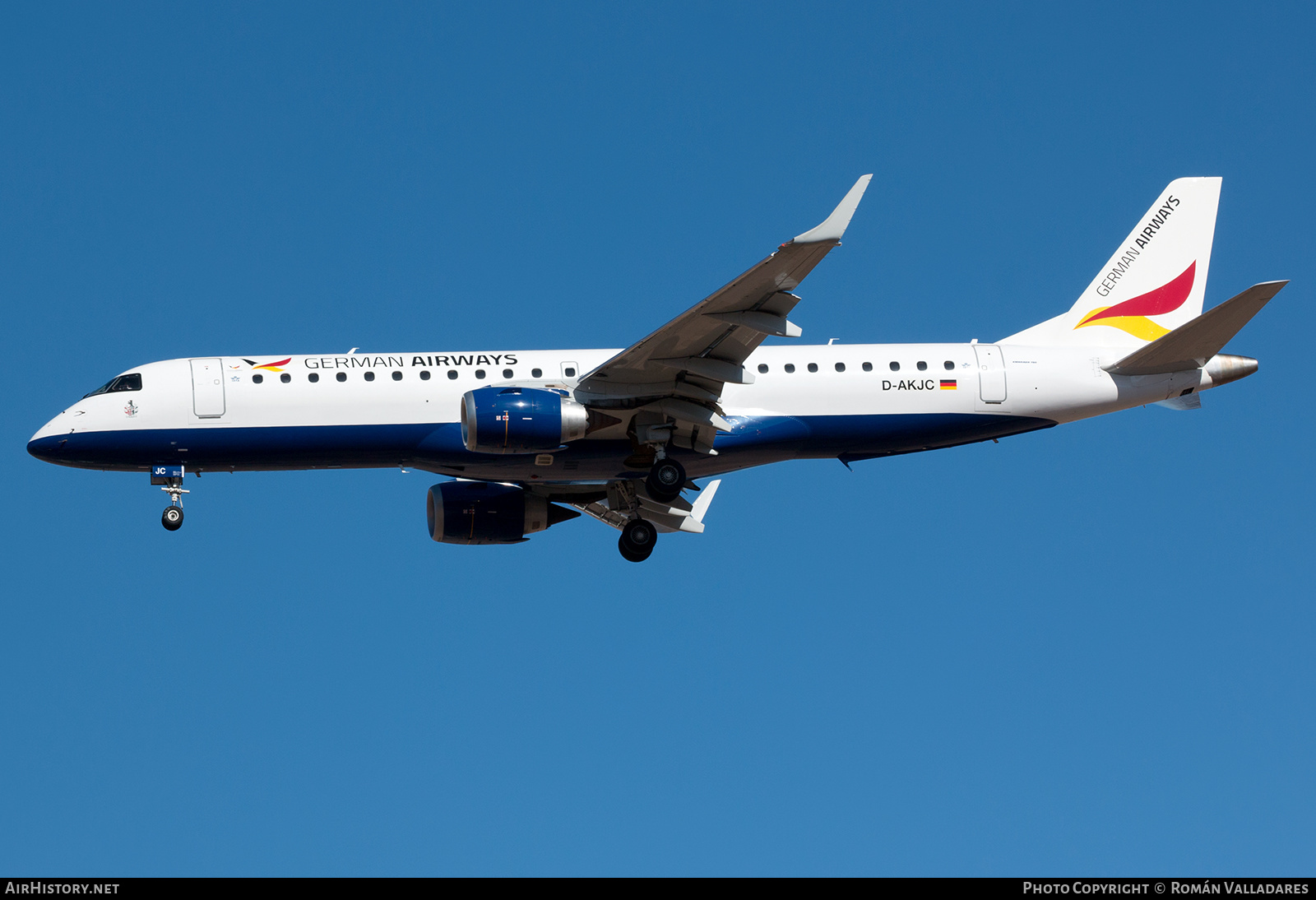 Aircraft Photo of D-AKJC | Embraer 195LR (ERJ-190-200LR) | German Airways | AirHistory.net #488124