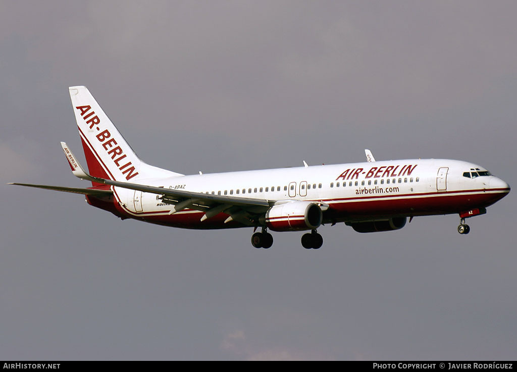Aircraft Photo of D-ABAZ | Boeing 737-86J | Air Berlin | AirHistory.net #488217