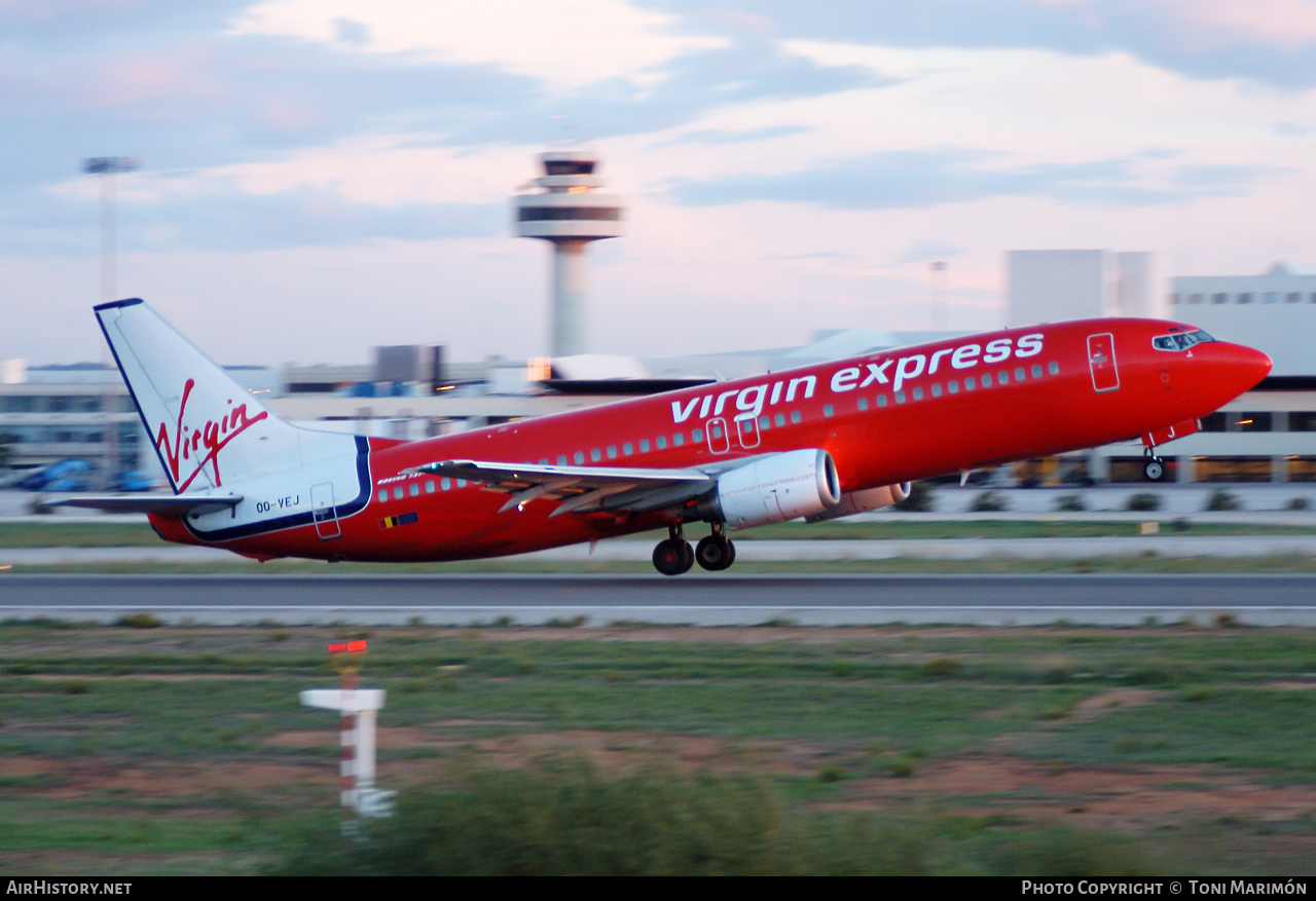 Aircraft Photo of OO-VEJ | Boeing 737-405 | Virgin Express | AirHistory.net #488743