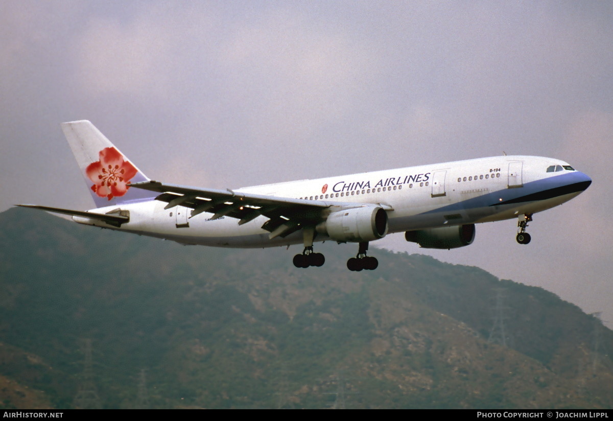 Aircraft Photo of B-194 | Airbus A300B4-220 | China Airlines | AirHistory.net #488782