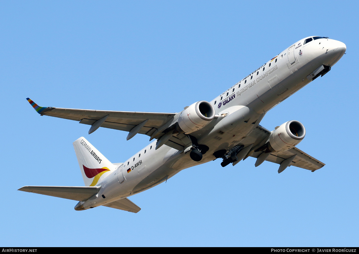 Aircraft Photo of D-AWSI | Embraer 190LR (ERJ-190-100LR) | German Airways | AirHistory.net #488853