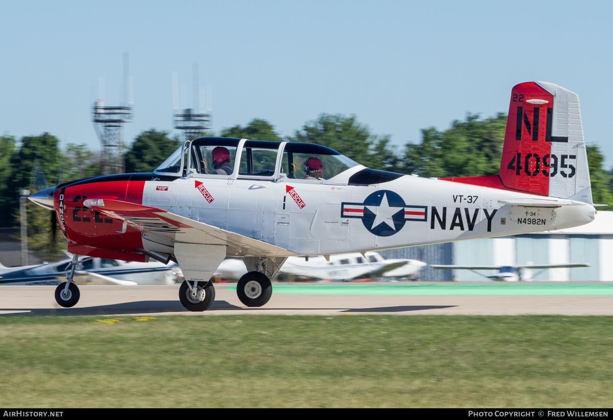 Aircraft Photo of N4982N | Beech T-34A Mentor | AirHistory.net #488913
