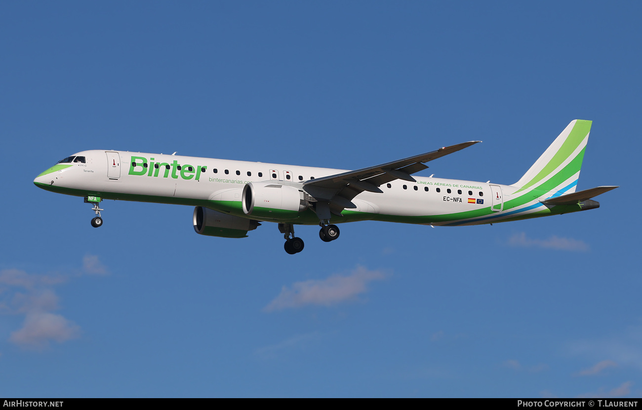 Aircraft Photo of EC-NFA | Embraer 195-E2 (ERJ-190-400) | Binter Canarias | AirHistory.net #489209