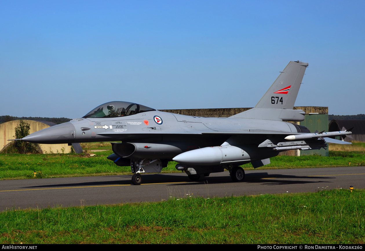 Aircraft Photo of 674 | General Dynamics F-16AM Fighting Falcon | Norway - Air Force | AirHistory.net #489619