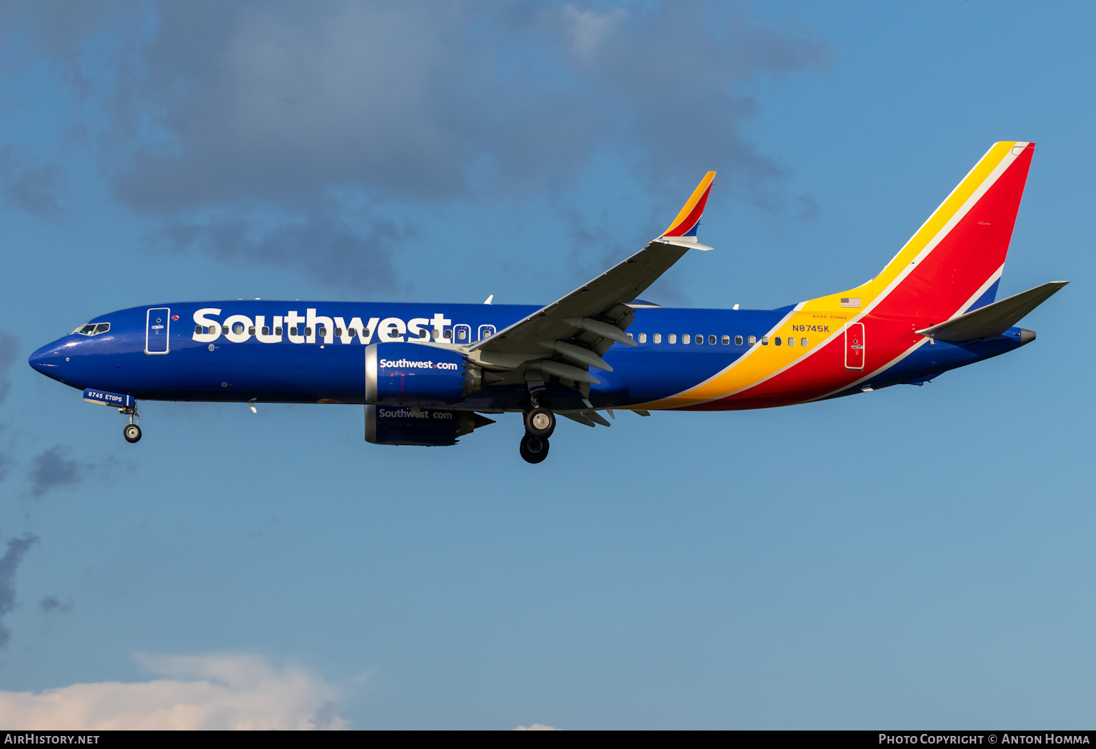Aircraft Photo of N8745K | Boeing 737-8 Max 8 | Southwest Airlines | AirHistory.net #489754