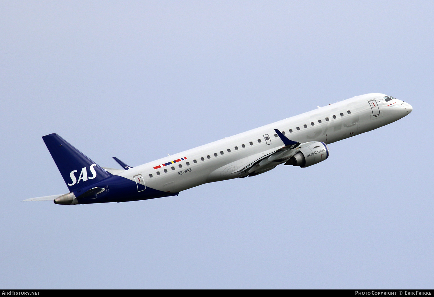 Aircraft Photo of SE-RSK | Embraer 195LR (ERJ-190-200LR) | Scandinavian Airlines - SAS | AirHistory.net #489962