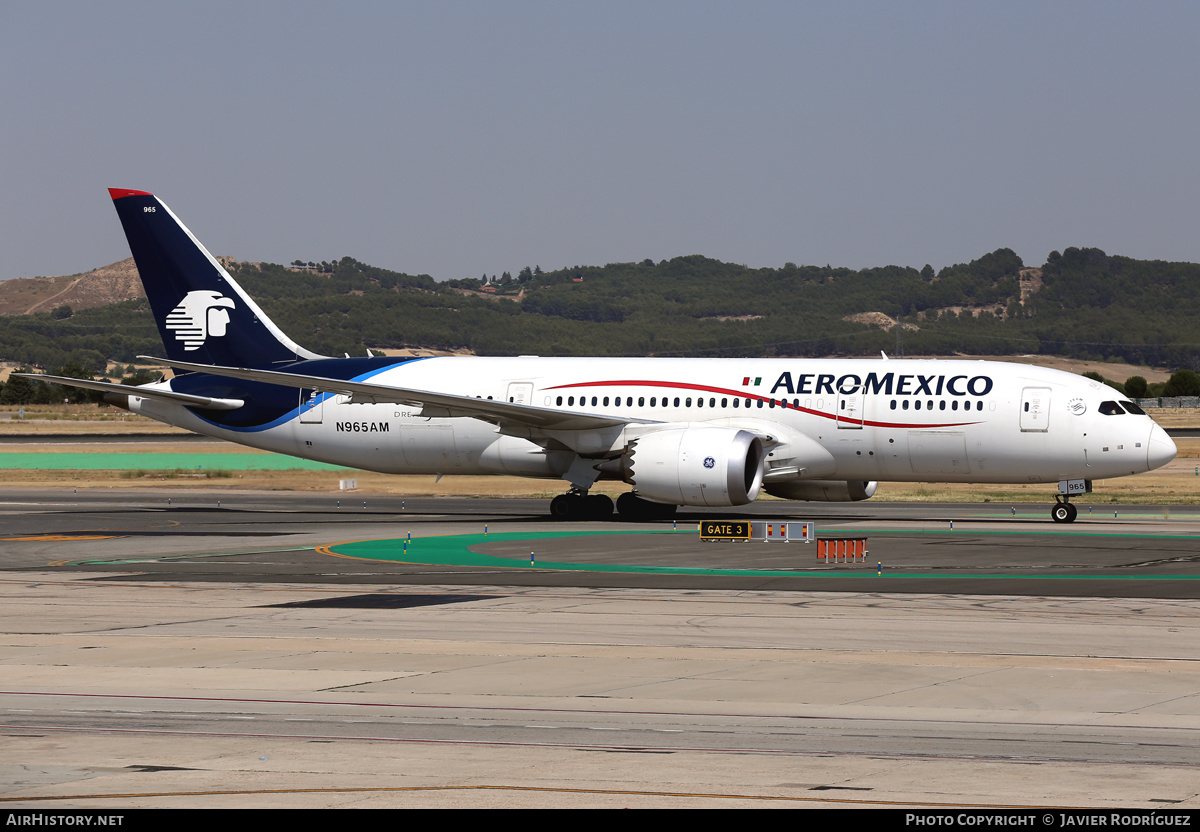 Aircraft Photo of N965AM | Boeing 787-8 Dreamliner | AeroMéxico | AirHistory.net #490043