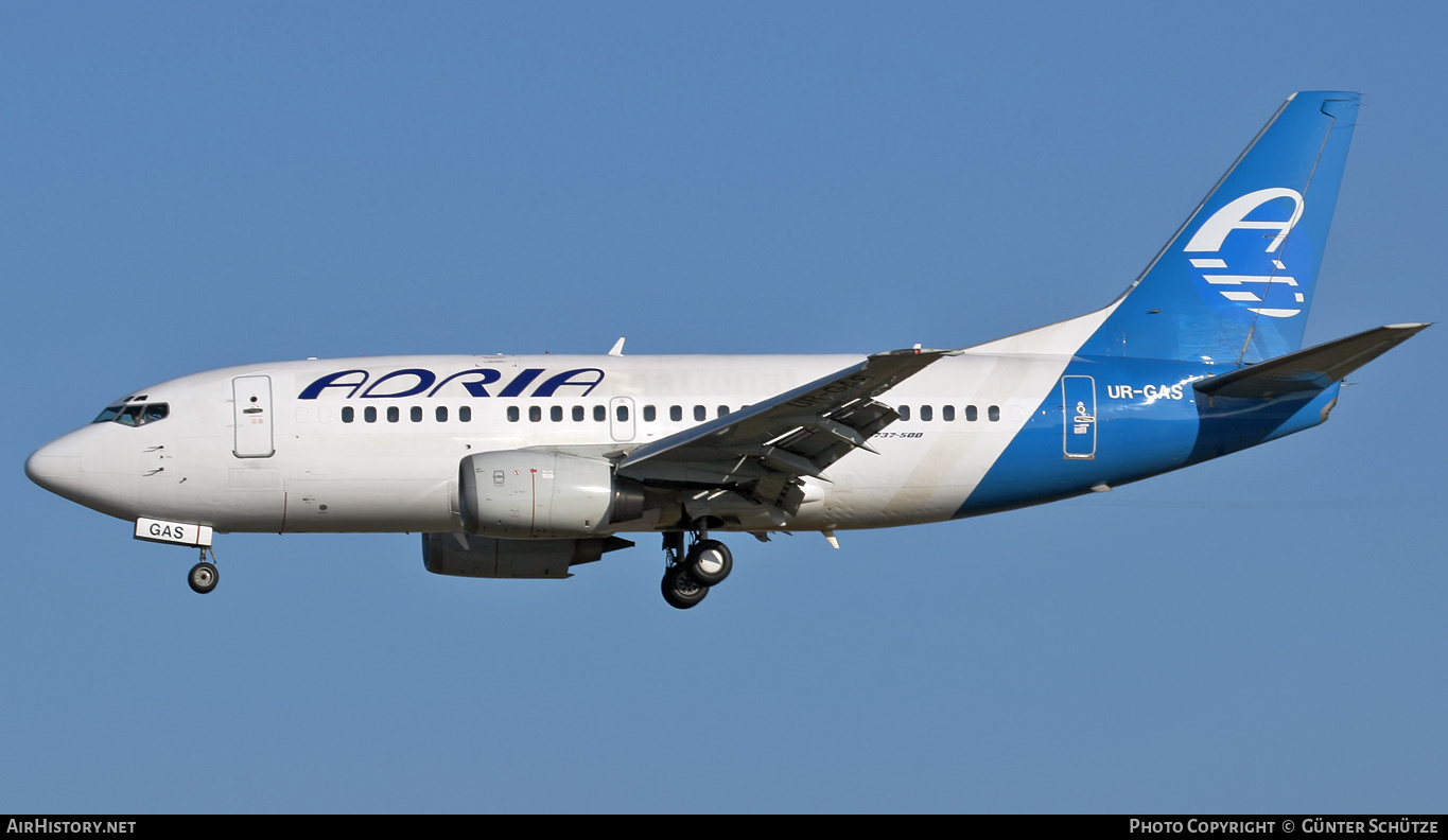 Aircraft Photo of UR-GAS | Boeing 737-528 | Adria Airways | AirHistory.net #490234