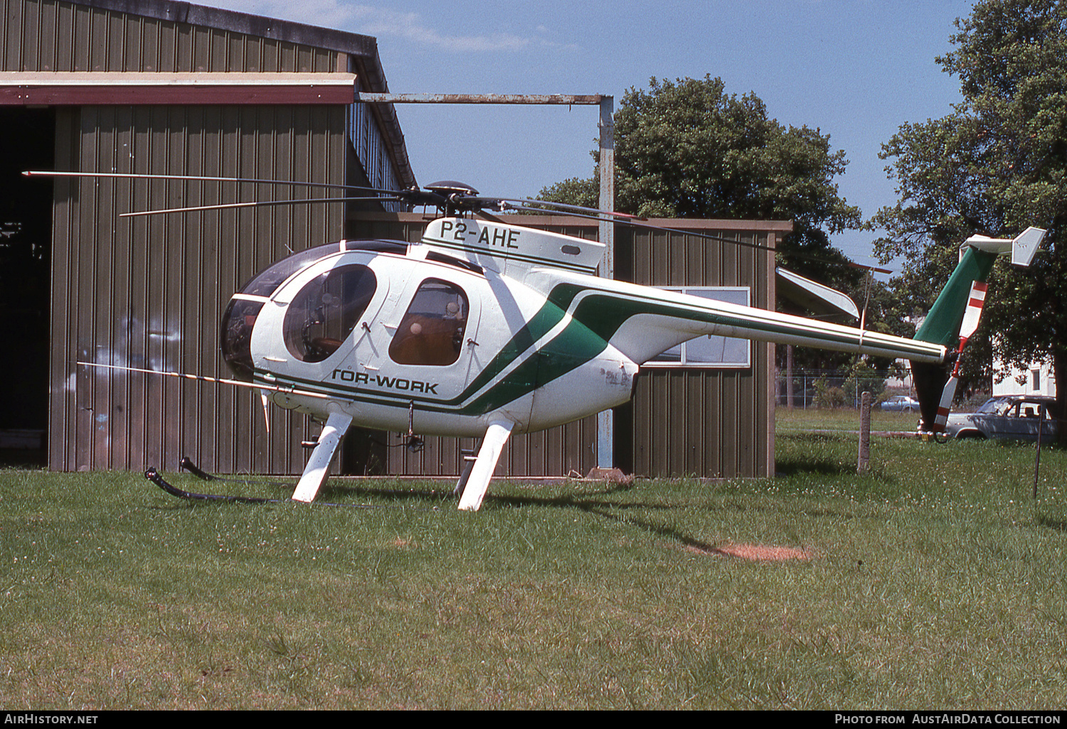 Aircraft Photo of P2-AHE | Hughes 500D (369D) | Rotor Work | AirHistory.net #490284