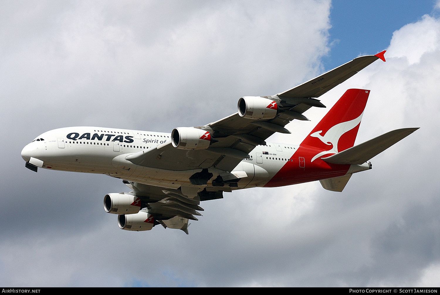 Aircraft Photo of VH-OQK | Airbus A380-842 | Qantas | AirHistory.net #490534