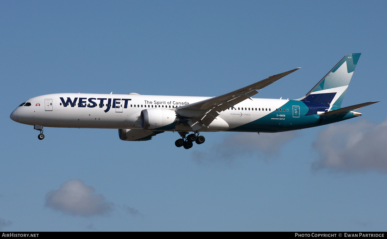 Aircraft Photo of C-GKKN | Boeing 787-9 Dreamliner | WestJet | AirHistory.net #490971