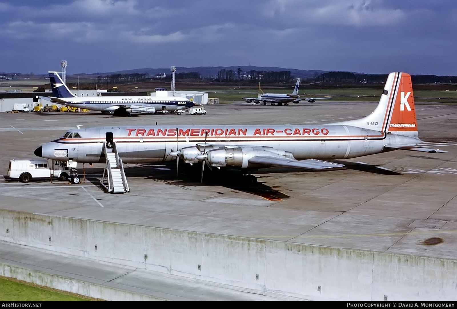 Aircraft Photo of G-ATZI | Canadair CL-44D4-2 | Transmeridian Air Cargo | AirHistory.net #491294