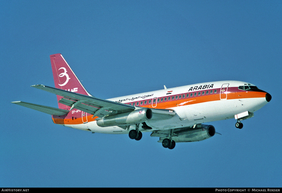 Aircraft Photo of OY-APO | Boeing 737-2L9/Adv | Arabia | AirHistory.net #491300