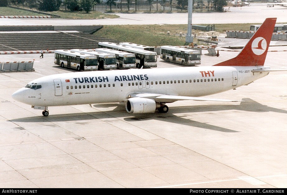 Aircraft Photo of TC-JDT | Boeing 737-4Y0 | THY Türk Hava Yolları - Turkish Airlines | AirHistory.net #491365