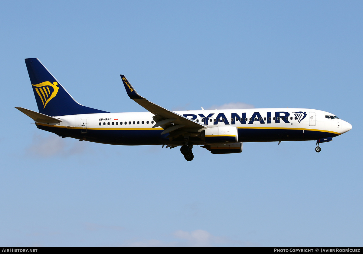 Aircraft Photo of SP-RKE | Boeing 737-8AS | Ryanair | AirHistory.net #491491