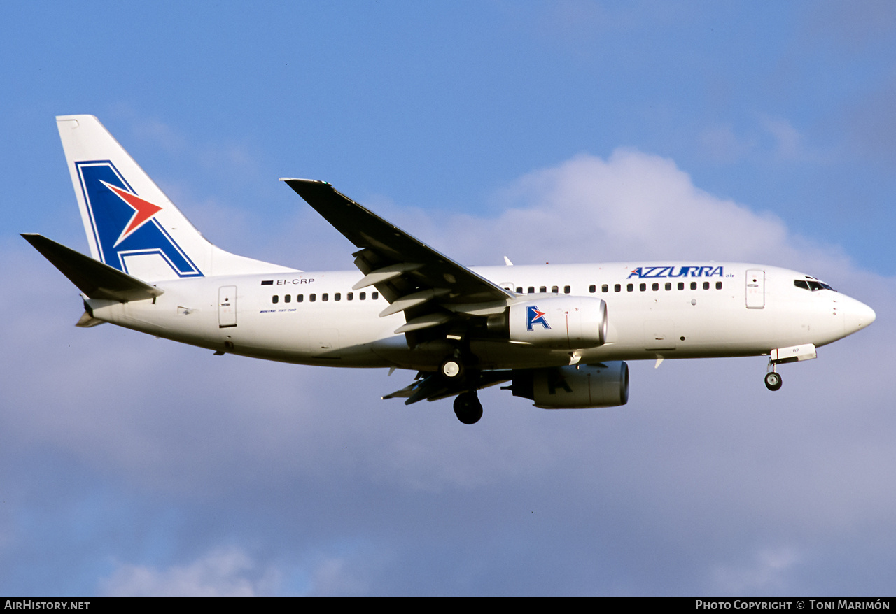 Aircraft Photo of EI-CRP | Boeing 737-73S | Azzurra Air | AirHistory.net #491572