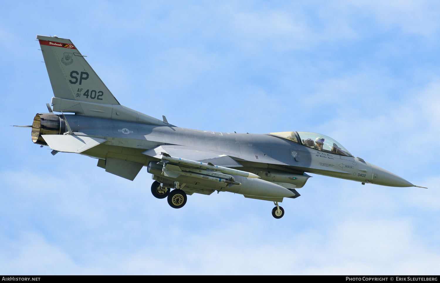 Aircraft Photo of 91-0402 / AF91-402 | Lockheed F-16CM Fighting Falcon | USA - Air Force | AirHistory.net #492226