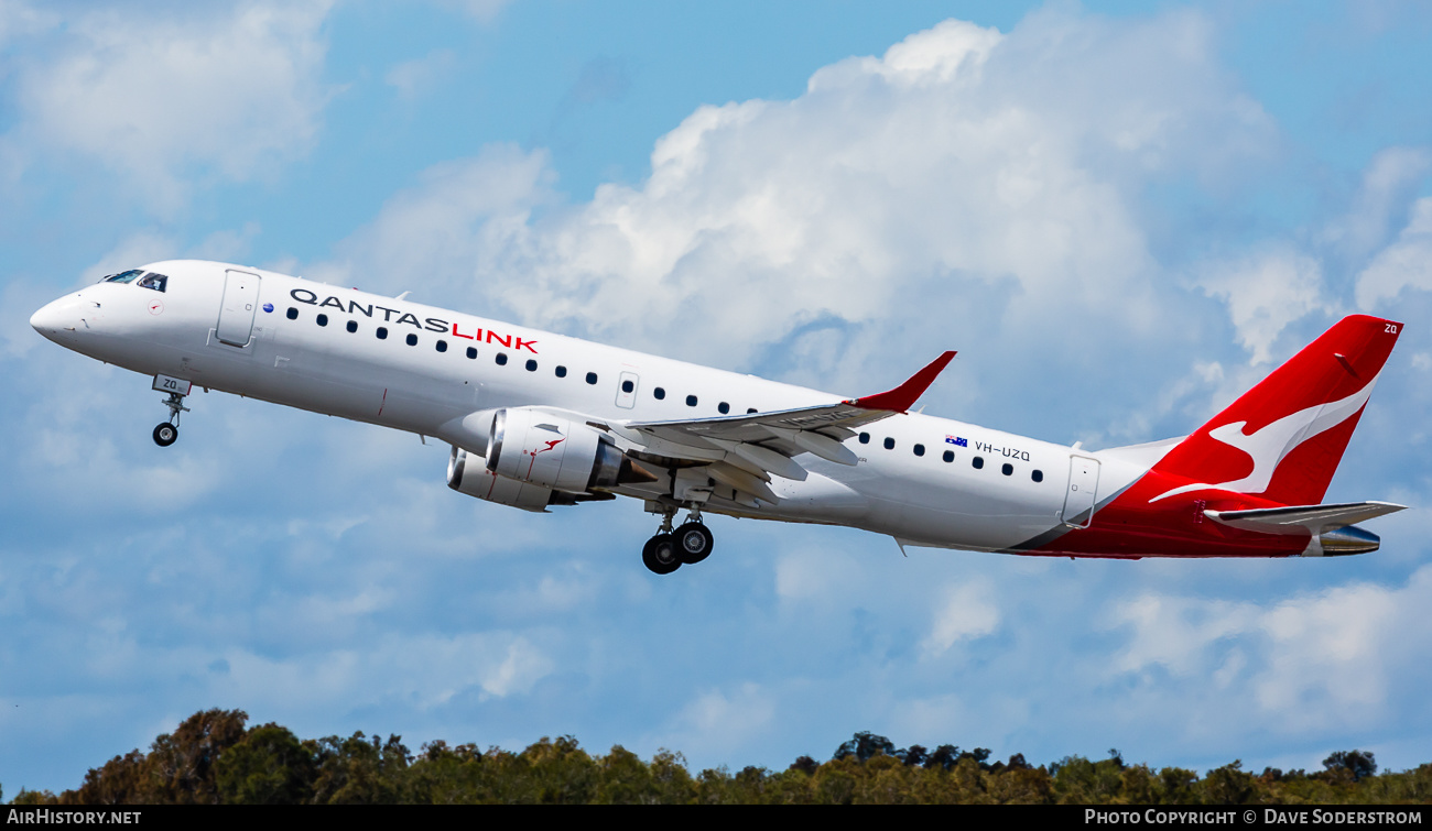 Aircraft Photo of VH-UZQ | Embraer 190AR (ERJ-190-100IGW) | QantasLink | AirHistory.net #492232